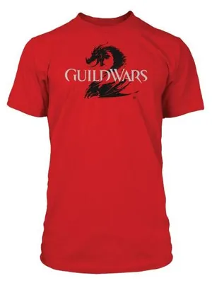 Productafbeelding van T-shirt Guild Wars 2 - Logo op rode achtergrond, maat S