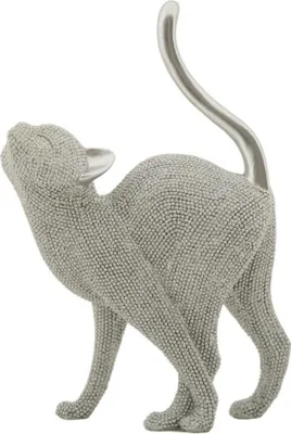 Image de Mauro Ferretti figurine décorative Sparky chat 17.5x9x26 cm argenté