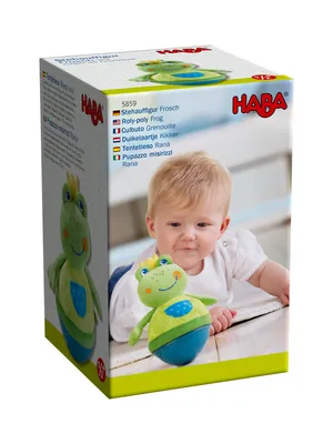 Produktbild von HABA Puppe, Stoffpuppe, Kuschelpuppe, Stehauffigur Kasper Frosch
