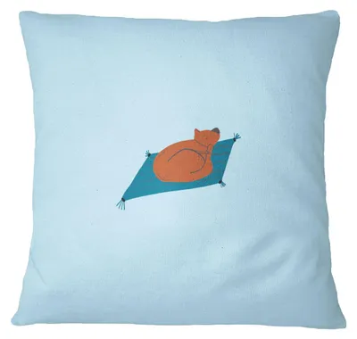 Dekorative Kissenhülle 45x45 cm, Polyester, Reißverschluss, hellblau