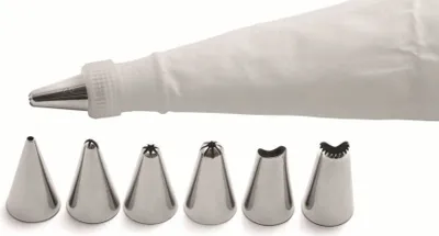 Produktbild von Karl Weis Spritzbeutel-Set, 6 Tüllen, Edelstahl, 25 x 15 x 3,2 cm