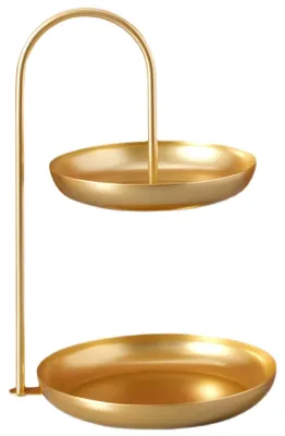 2-stöckige Eisen-Fruchtschale, Gold, 1 Stück, 600 g