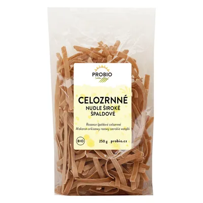Obrázek produktu pro Nudle špaldové celozrnné široké BIO 250 g PROBIO