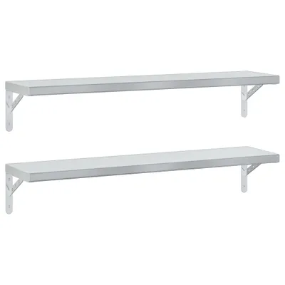 Immagine prodotto di Mensole a Muro 2 pz 100x23,5 cm Argento in Acciaio Inossidabile