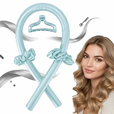 Immagine prodotto di Bigodino senza calore per capelli con fermaglio e elastici, Immagine generata dall'IA