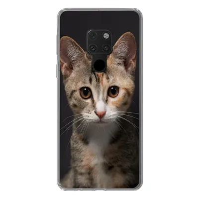 Produktbild von MuchoWow® Handyhülle Schutzhülle Hülle für Huawei P40 Lite Katze - Schwarz - Porträt Silikon Softcase Handy Hülle - Handy