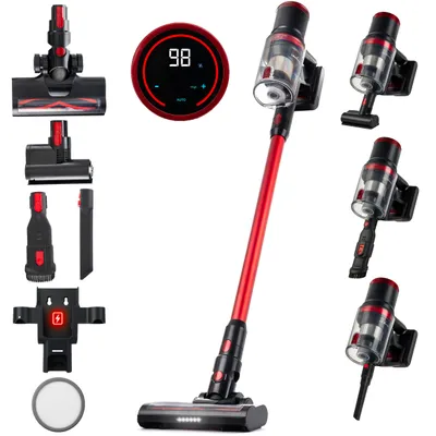 Zdjęcie produktu dla Odkurzacz pionowy bezprzewodowy Lehmann LHOVB-2510 Phantom, ręczny z oświetleniem LED, 600 ml, praca 50 min, akumulatorowy, bezworkowy, moc 450 W