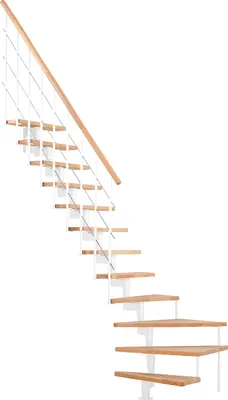 Produktbild von Minka Mittelholmtreppe Style Turn 35 - 304cm Geschosshöhe Buche Weiß
