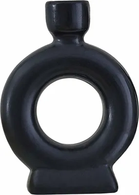 Produktbild von Keramische Kerzenhalter schwarz für Weihnachten, 2er Set