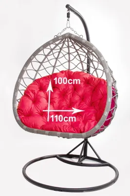 Obrázok produktu pre Záhlavní polštáø na závìsné køeslo 110x100cm èervený | Polštáøky na zahradní nábytek | podlahový polštáø pro dìti | Polštáøky na Závìsná houpaèka