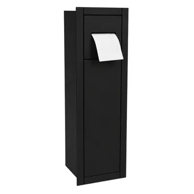 Produktbild von WC Unterputzschrank Schwarz Matt Push Open für Papier und Bürste rechts
