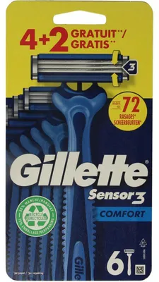 Produktbild von Gillette Sensor 3 Comfort Einwegrasierer (6 Stück)
