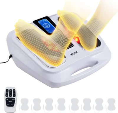 Produktbild von VEVOR masážní přístroj na nohy s teplem, EMS a TENS masáží pro neuropatii, elektrický stimulátor nohou s 3stupňovou teplotou
