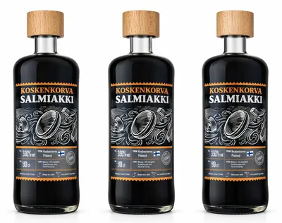 Produktbild von Koskenkorva Salmiakki Likör 3x 0,5L – Finnischer Likör mit skandinavischer salziger Lakritze, 21% Vol.- [Enthält Sulfite]