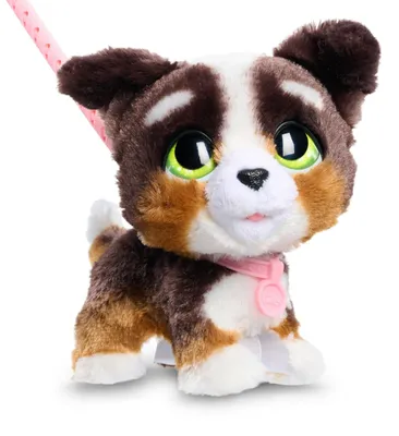 Image de Jouet peluche chiot - Interactif - Avec laisse - Hauteur 20 cm - Dès 4 ans