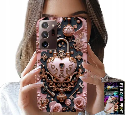 Produktbild von Etui Für Samsung Note 20 Ultra - Feminine, Modische Designs, Vorhängeschloss Herz Rose