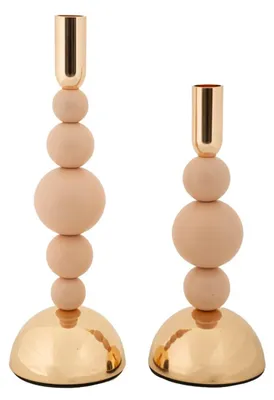 Immagine prodotto di Mauro Ferretti Portacandele Bolly Rosa set 2 Pz, Ø10x24-10x29,5 cm