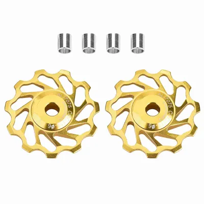 Image de 1 Paar Meijun Keramiklager Heckscheibe Jockey Wheel Bike Guide Roller (11t, golden)