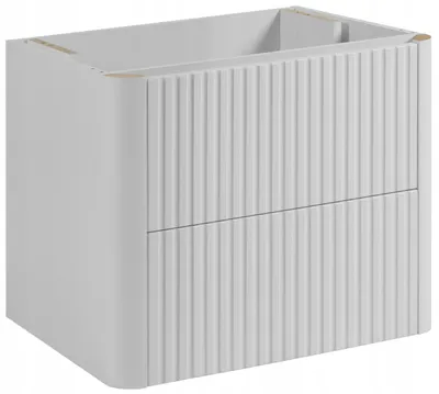 Obrázek produktu pro Rodan Koupelnová skříňka pod umyvadlo 60cm - Závěsná - Drážkovaná Bílá - Push-to-Open - bez desky - LINEA