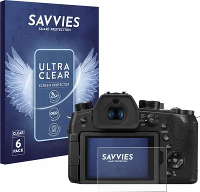 Produktbild von 6x Für Panasonic DC-FZ1000 II / DC-TZ200 Schutzfolie Savvies Displayschutz Display Schutz Folie Klar Transparent