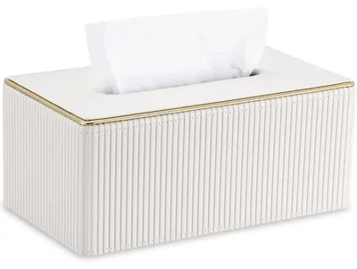 Zdjęcie produktu dla Pudełko na kosmetyki, skóra, białe, wymiary: 25,2 x 14,2 x 10,5 cm
