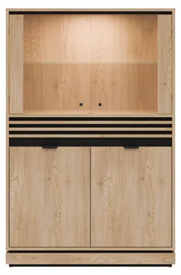Produktbild von Furniture24 Vitrine Ferro Fe04 Schubladenschrank 93 X 142 X 39 Cm Vitrinenschrank Wohnzimmerschrank