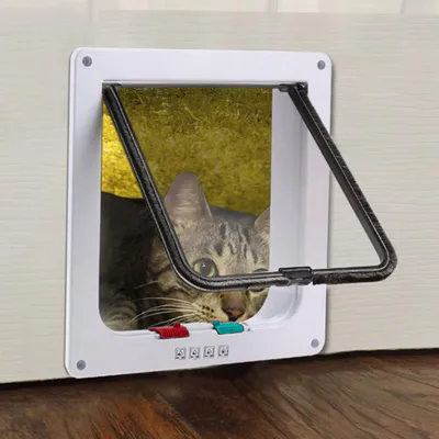 Produktbild von Wolketon Katzentuer Katzenklappe Eingangskontrolle System Hundeklappe Cat Door 4-Wege ABS