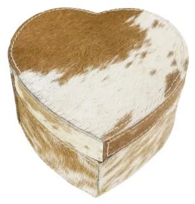 Imagen del producto de Caja para guardar el corazón, diseño de vaca, color marrón, 15 cm