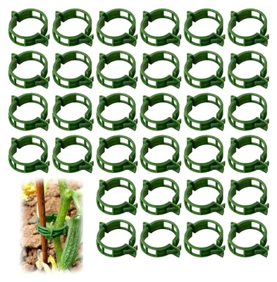 Produktbild von 200 Stück Pflanzenclips aus Kunststoff für Tomaten, Gurken und andere Pflanzen - Grün