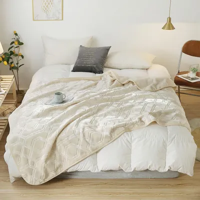 Produktbild von BEIGE WARME DECKE, DICK, WEICH, PLED FÜR BETT ODER SOFA, 80 x 160, VITO
