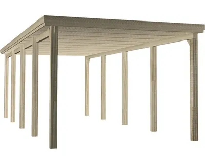 Produktbild von Einzelcarport weka 617 Gr. 3 ohne Dacheindeckung 322x802 cm kesseldruckimprägniert