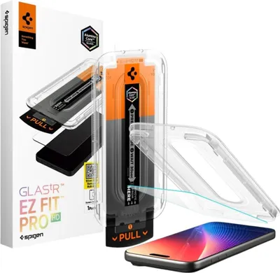 Produktbild von Spigen Glas.tR EZ Fit Pro HD, Apple, iPhone 17 Pro Max / iPhone 16 Pro Max, Staubresistent, Kratzresistent, Transparent, 1 Stück(e)