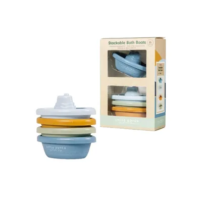 Produktbild von Rubo Toys Little Dutch Stapelbare Badebötchen Blau, Badeboot, Junge/Mädchen, 0,33 Jahr(e), Kunststoff, Blau