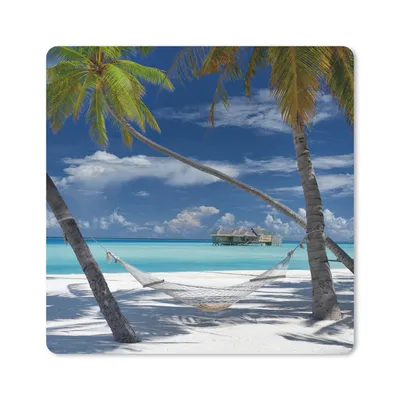 Produktbild von MuchoWow® Mauspad Mousepad Strand - Sommer - Hängematte 20x20 cm - Mousepads - Maus Mat - Pad - Mausunterlage - Desk Mat - Bureauartikeln