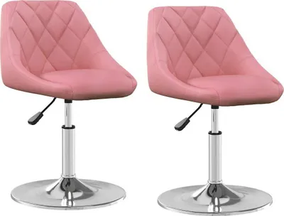 Immagine prodotto di Sedie da Pranzo Girevoli 2 pz Rosa in Velluto