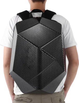 Produktbild von Motorrad-Rucksack, wasserdicht, Kohlefaser-Stil, ABS, erweiterbare Rücksitztasche