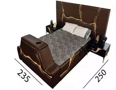 Produktbild von Design Bett Polster Betten Doppelbett Ehe Möbel Luxus Schlafzimmer Bettrahmen