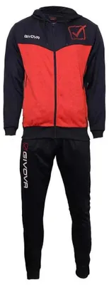 Image de Ensemble d'entraînement Givova Visa, mélange de couleurs rouge et noir, taille homme, rouge et noir, taille S
