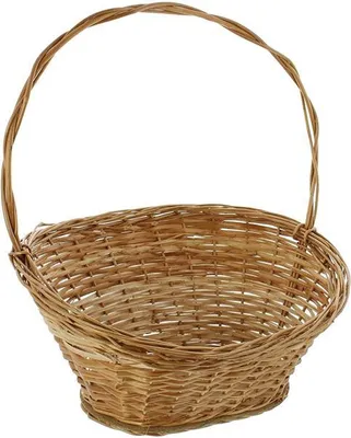Image de Panier cadeau "Nature" moyen, en osier, panier cadeau vide, panier à anses, panier en osier