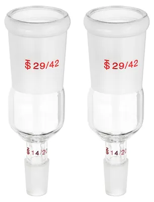 Glas-Reduzieradapter 29/42 auf 14/20, 2 Stück, für Labor-Destillation