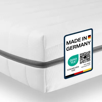 Image de Matelas ergonomique à 7 zones - Matelas 80 x 200 cm en mousse à froid, confort de sommeil ergonomique, 7 zones de soutien, matelas H2 H3, matelas en mousse à froid 80 x 200 cm adapté à toutes les positions de sommeil, respirant