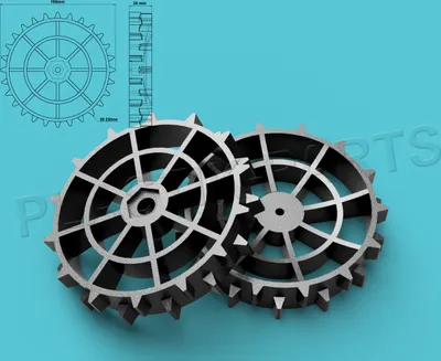 Immagine prodotto di Set di 2 ruote motrici con profilo off-road Gardenline R800 Easy R800 Easy+ robot tosaerba