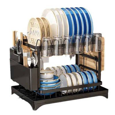 Produktbild von Geschirrabtropfgestell Abtropfgestell mit Auffangschale Abtropfgitter Geschirrkorb Dish Drying Rack Dish Drainer