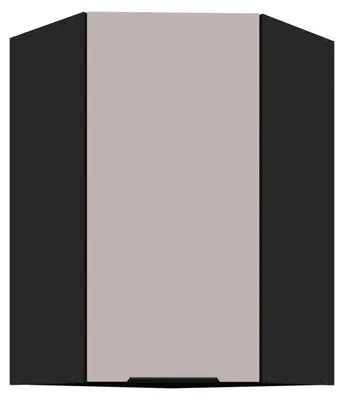 Produktbild von Hoher Eckschrank AGAFIJA 1 – 60 x 60 cm, Cashmere / Schwarz