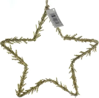 Produktbild von Weihnachtsanhänger Stern Goldfarben Ø 20 cm mit Glitter - Metall & Kunststoff