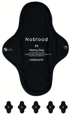 Imagen del producto de Elzusha - Juego de 5 compresas de algodón lavables para la menstruación, talla M