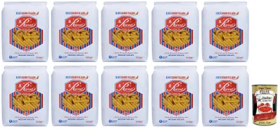 Produktbild von 10x Russo Mezzani Tagliati N°33 Hartweizengrieß Pasta,100% Italienischer Weizen,500g-Packung + Italian Gourmet Polpa di Pomodoro 400g Dose