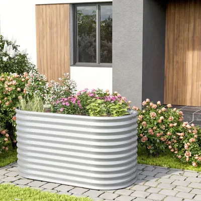 Produktbild von Vitavia Hochbeet "Terra 858" aluminium blank 86 cm Modell "Basic"