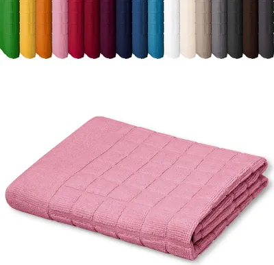 Produktbild von Duschvorleger 50 x 70cm Badvorleger Vorleger Badematte Badteppich 100% Baumwolle, Farbe: Rosa