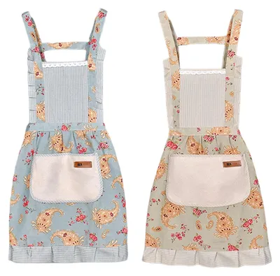 Imagen del producto de Conjunto de 2 delantales de cocina con bolsillos